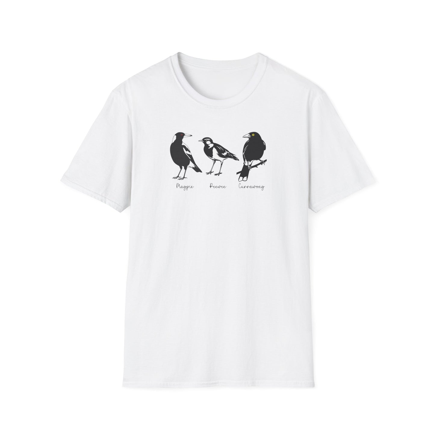 Australian Bird T-Shirt Magpie Peewee Currawong Shirt, Bird Nerd Tee, Black And White Birds Shirt, Aussie Bird Lover Gift