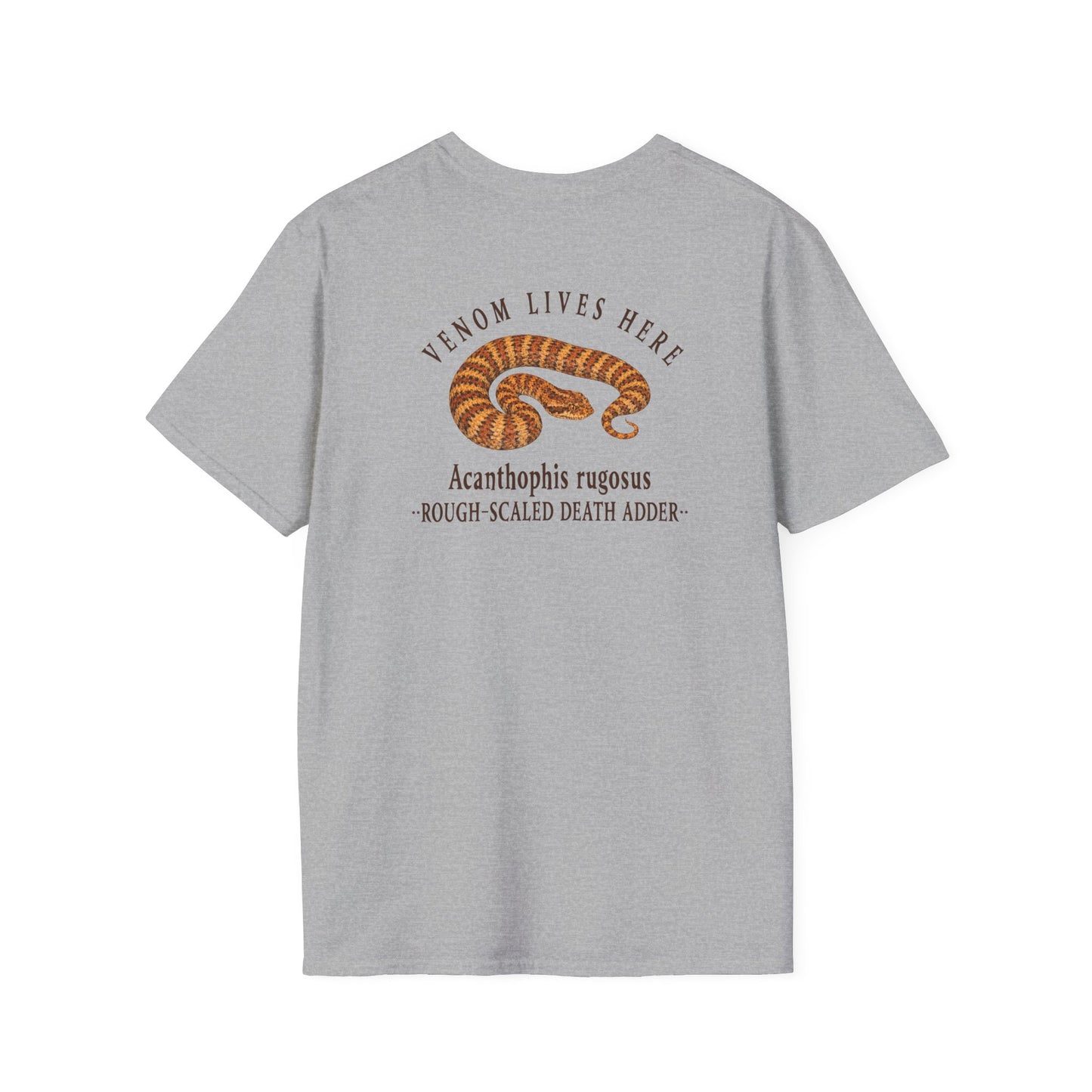 Death Adder T-Shirt, Venom Lives Here Shirt, Double Sided Snake Tee, Australian Reptile Shirt, Snake Lover Gift, Herping Tee