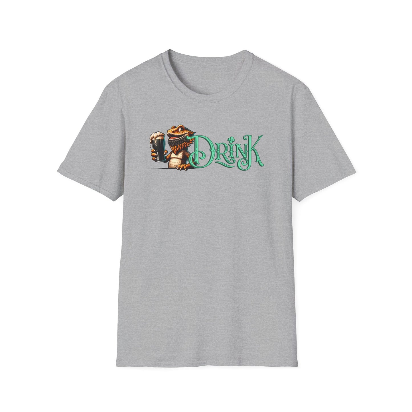 Bearded Dragon St Patrick’s Day T-Shirt, Reptile Lover Shirt, Lizard Drinking Tee, St Paddy’s Day Party Shirt, Green Beer Tee