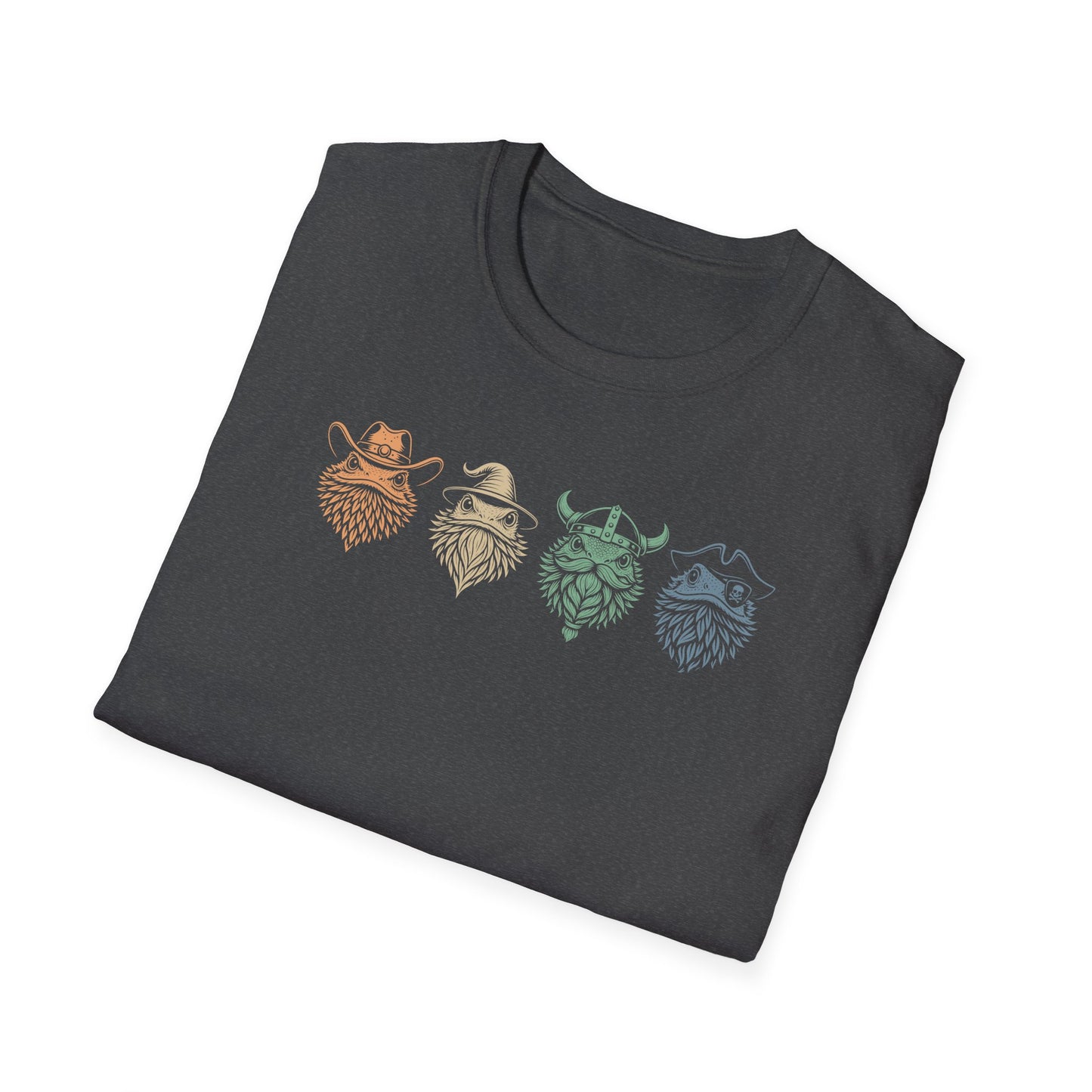 Whimsical Bearded Dragon T-Shirt Funny Reptile Shirt, Bearded Dragon Heads Tee, Cute Lizard Graphic, Herpetology Gift
