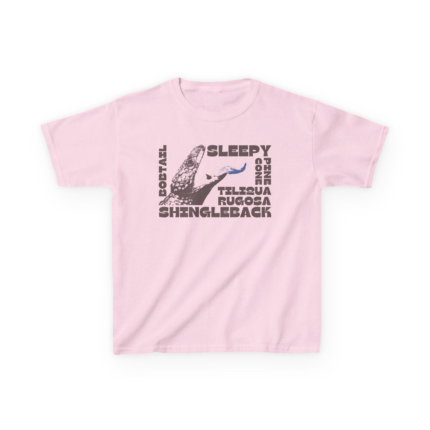 Kids Shingleback Lizard T-Shirt | Sleepy Lizard Bobtail Blue-Tongue Tee | Aussie Reptile Gift for Kids