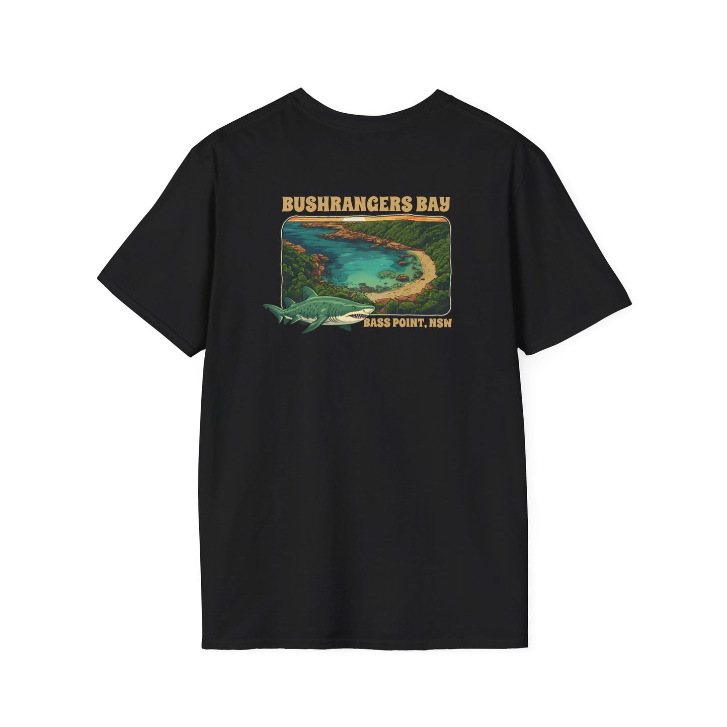 Grey Nurse Shark T-Shirt, Bushrangers Bay Shirt, Bass Point NSW Tee, Australian Coastal Wildlife Shirt, Shark Lover Gift, Back Print Tee