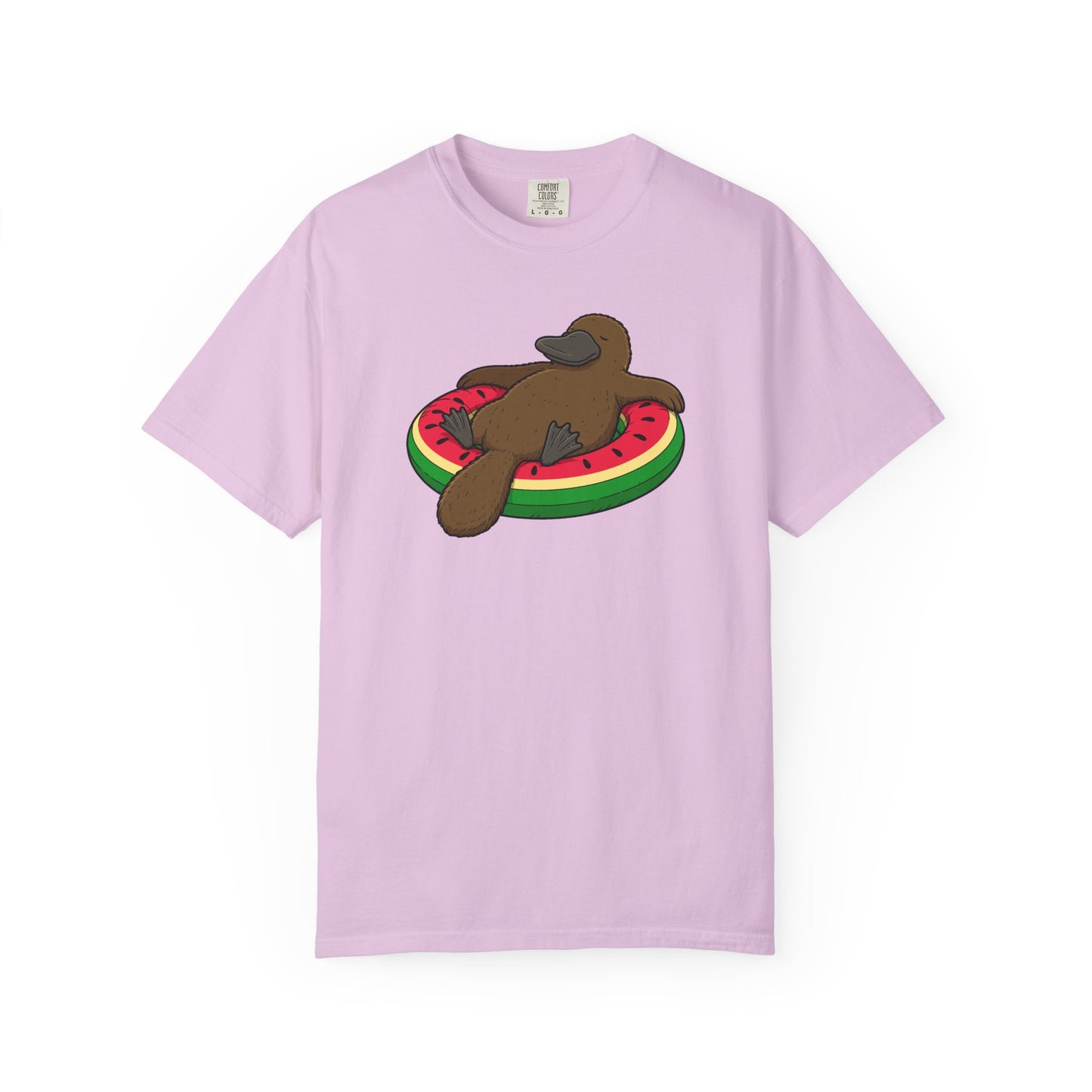Platypus Pool Float Shirt, Comfort Colors Platypus Tee, Funny Australian Animal T Shirt, Summer Wildlife Shirt, Monotreme Gift