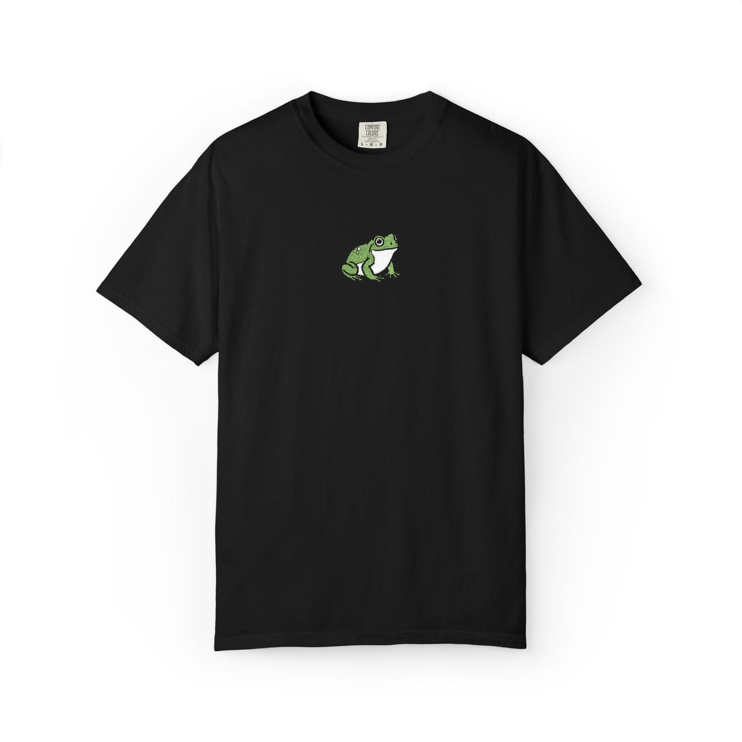 Green Tree Frog Embroidered Comfort Colors T-Shirt, Cute Frog Shirt, Amphibian Lover Tee, Frog Lover Gift, Biology Embroidered Shirt