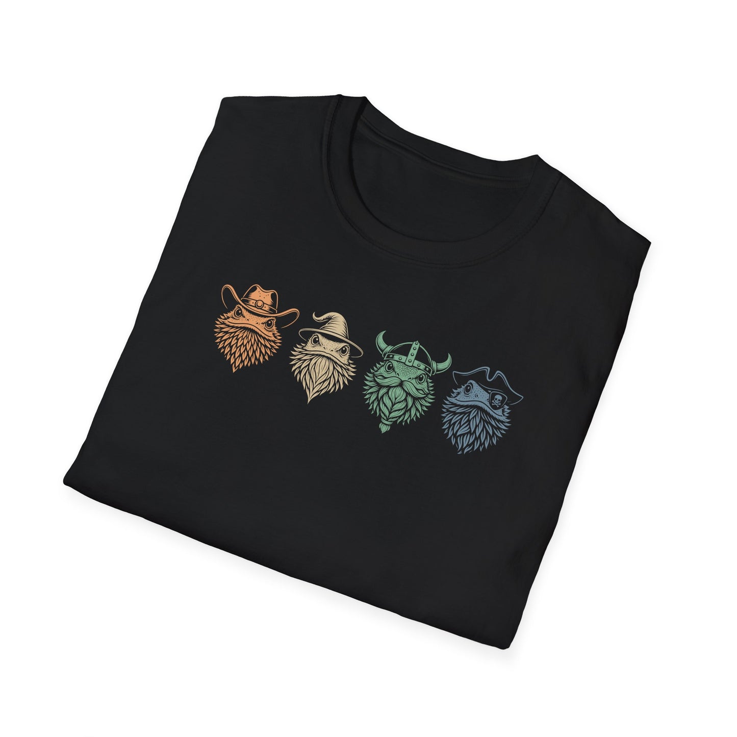 Whimsical Bearded Dragon T-Shirt Funny Reptile Shirt, Bearded Dragon Heads Tee, Cute Lizard Graphic, Herpetology Gift