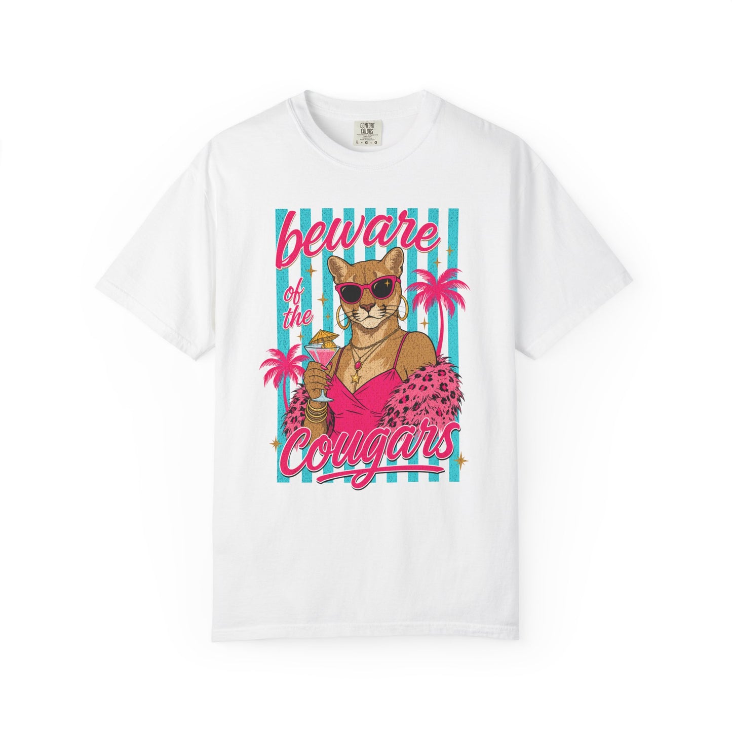 Beware of the Cougars Shirt, Funny Cougar Summer Tee, Comfort Colors Cougar T Shirt, Retro Beach Party Shirt, Girls Night Graphic Tee