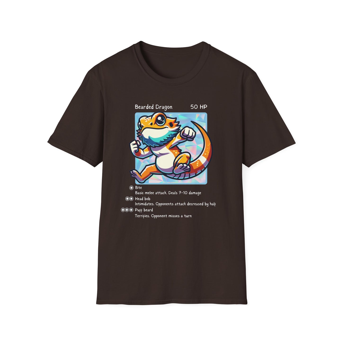 Bearded Dragon Trading Card T-Shirt, Reptile Gamer Shirt, Beardie Owner Tee, Lizard Battle Card Shirt, Reptile Lover Gift