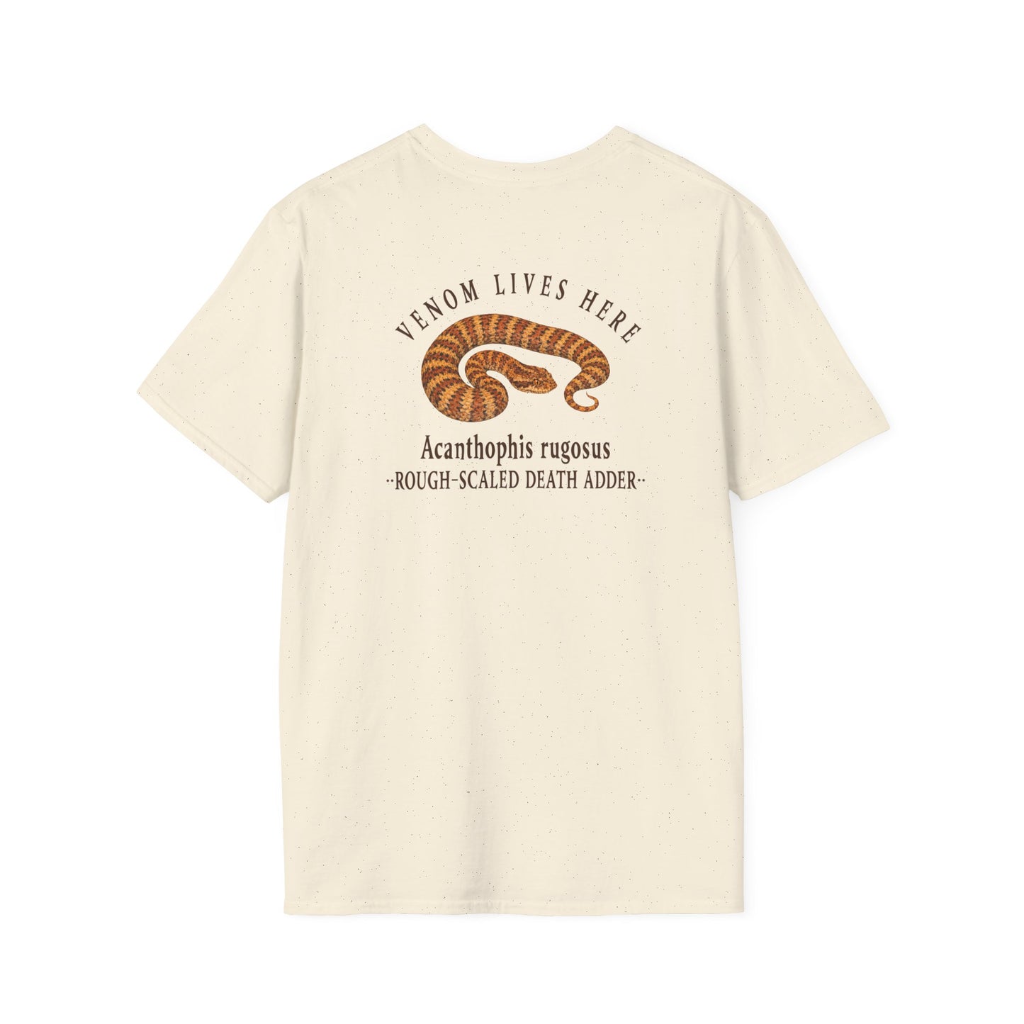 Death Adder T-Shirt, Venom Lives Here Shirt, Double Sided Snake Tee, Australian Reptile Shirt, Snake Lover Gift, Herping Tee
