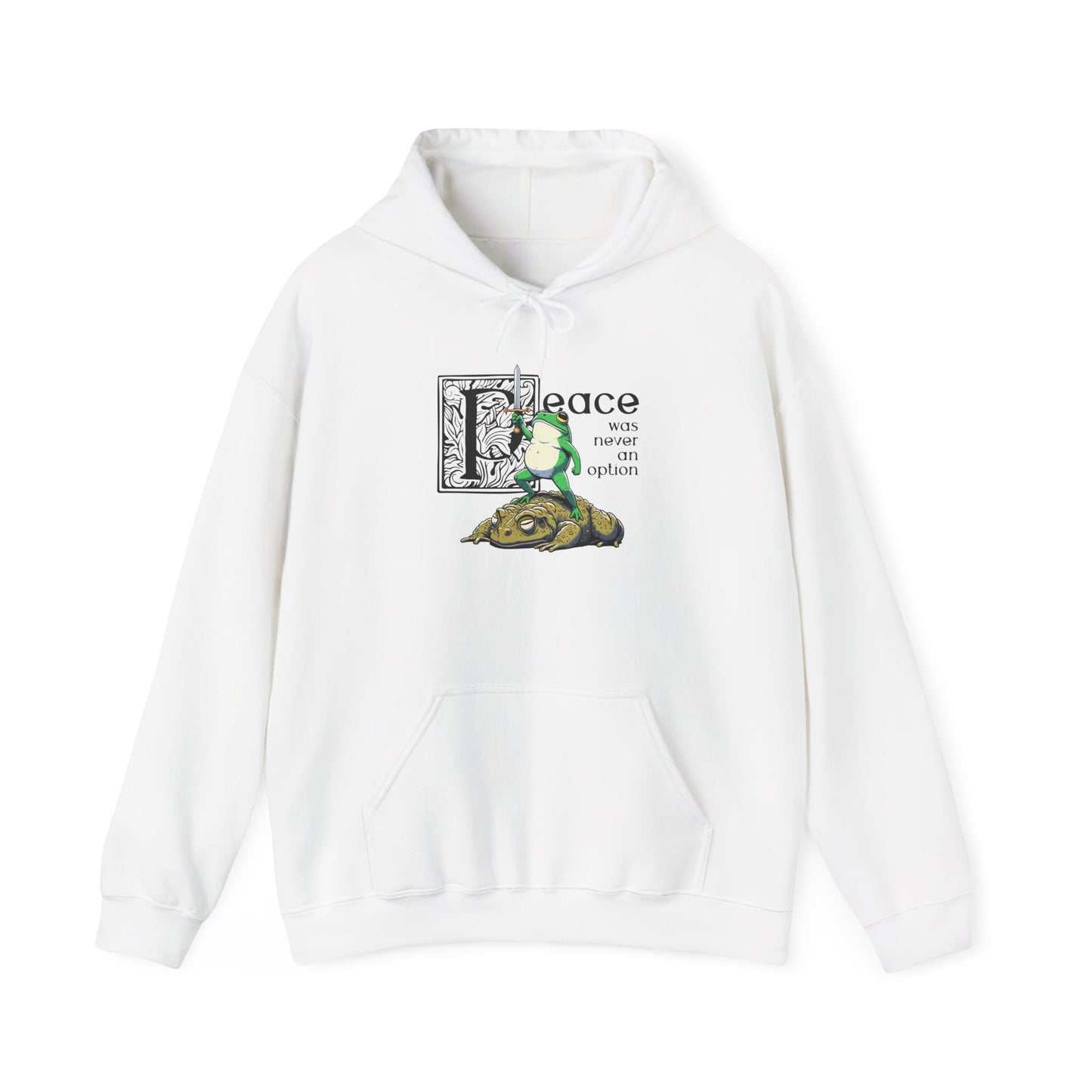 Peace Was Never An Option Hoodie, Frog Hoodie, Funny Frog Hoodie, Meme Frog Sweatshirt, Goblincore Hoodie, Fantasy Frog Hoodie, Frog Lover Gift