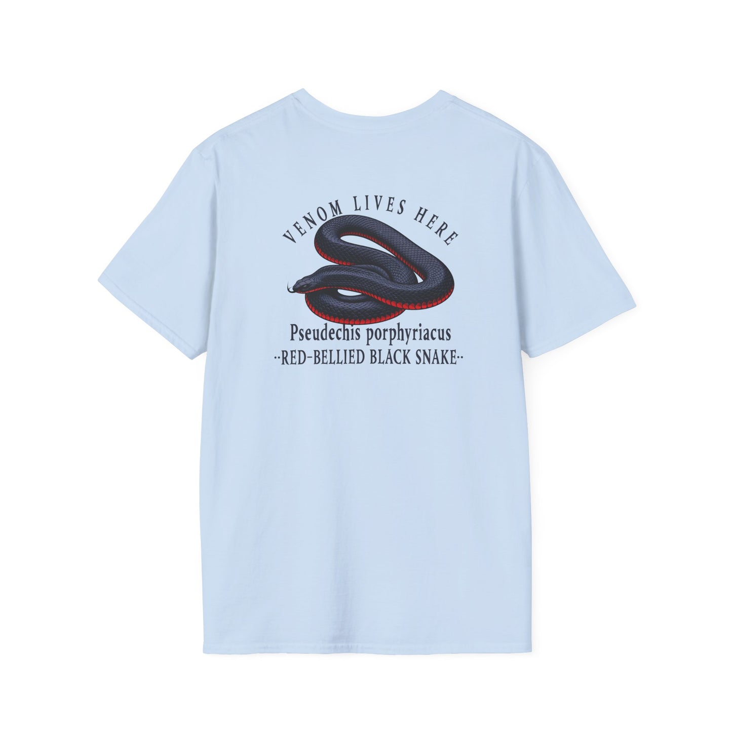 Red-Bellied Black Snake T-Shirt, Venom Lives Here Shirt, Double Sided Snake Tee, Australian Reptile Shirt, Snake Lover Gift, Herping Tee