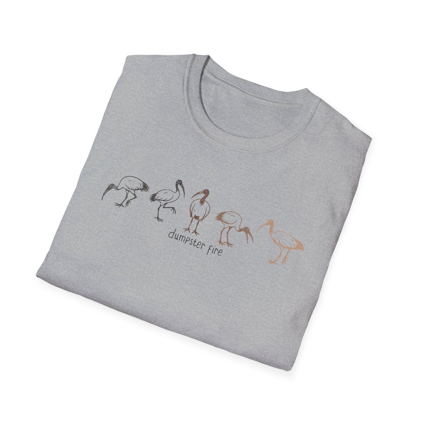 White Ibis T-Shirt, Dumpster Fire Bird Tee, Bin Chicken Shirt, Australian Bird T-Shirt, Ibis Graphic Tee, Aussie Wildlife Shirt