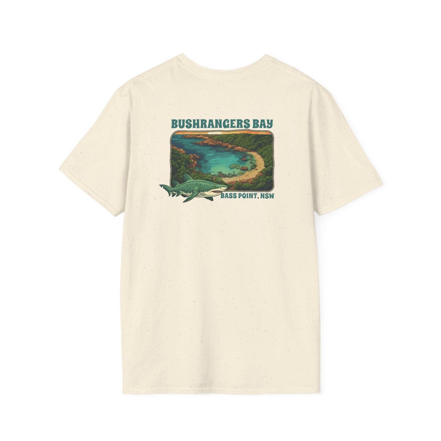 Grey Nurse Shark T-Shirt, Bushrangers Bay Shirt, Bass Point NSW Tee, Australian Coastal Wildlife Shirt, Shark Lover Gift, Back Print Tee