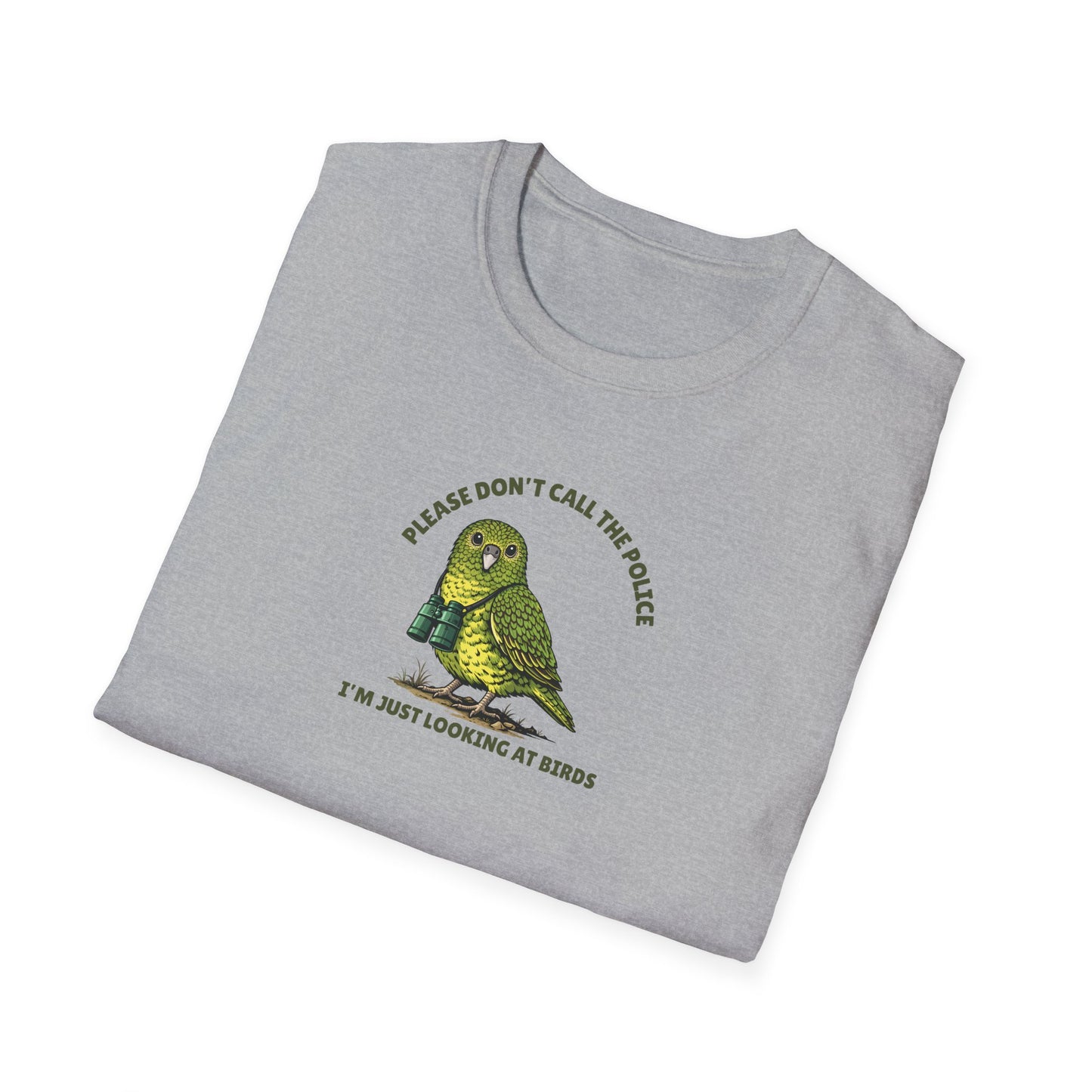 Night Parrot T-Shirt, Please Don’t Call The Police Shirt, Birdwatching Tee, Australian Bird Shirt, Bird Nerd Gift, Wildlife Graphic Tee