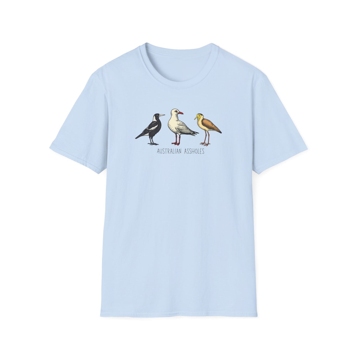 Australian Assholes Bird T-Shirt, Funny Australian Bird Shirt, Magpie Seagull Plover Tee, Aussie Bird Lover Gift, Chaos Bird Shirt