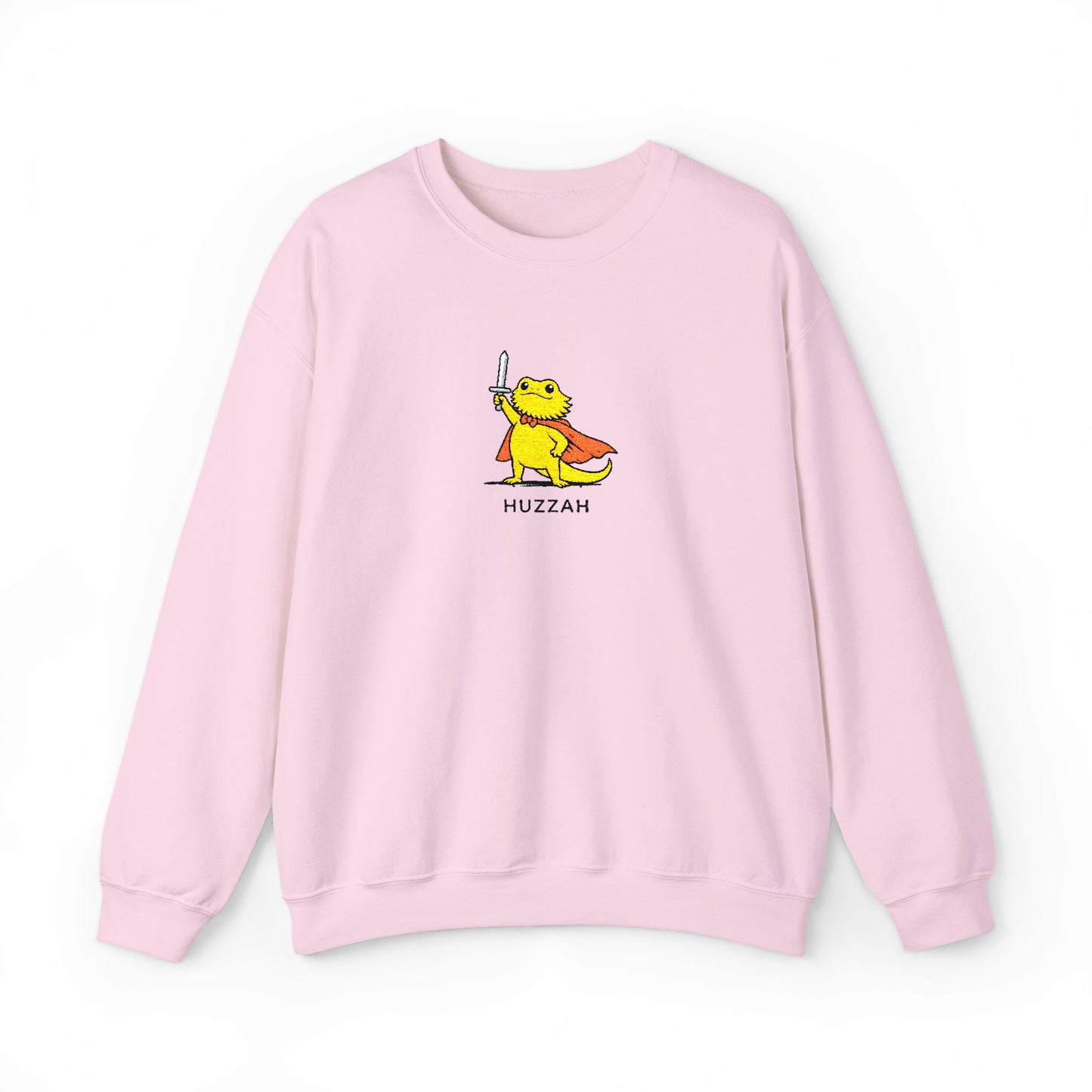 Bearded Dragon Embroidered Sweatshirt Huzzah Lizard Sweatshirt Cute Reptile Jumper Funny Herpetology Gift Cozy Animal Crewneck