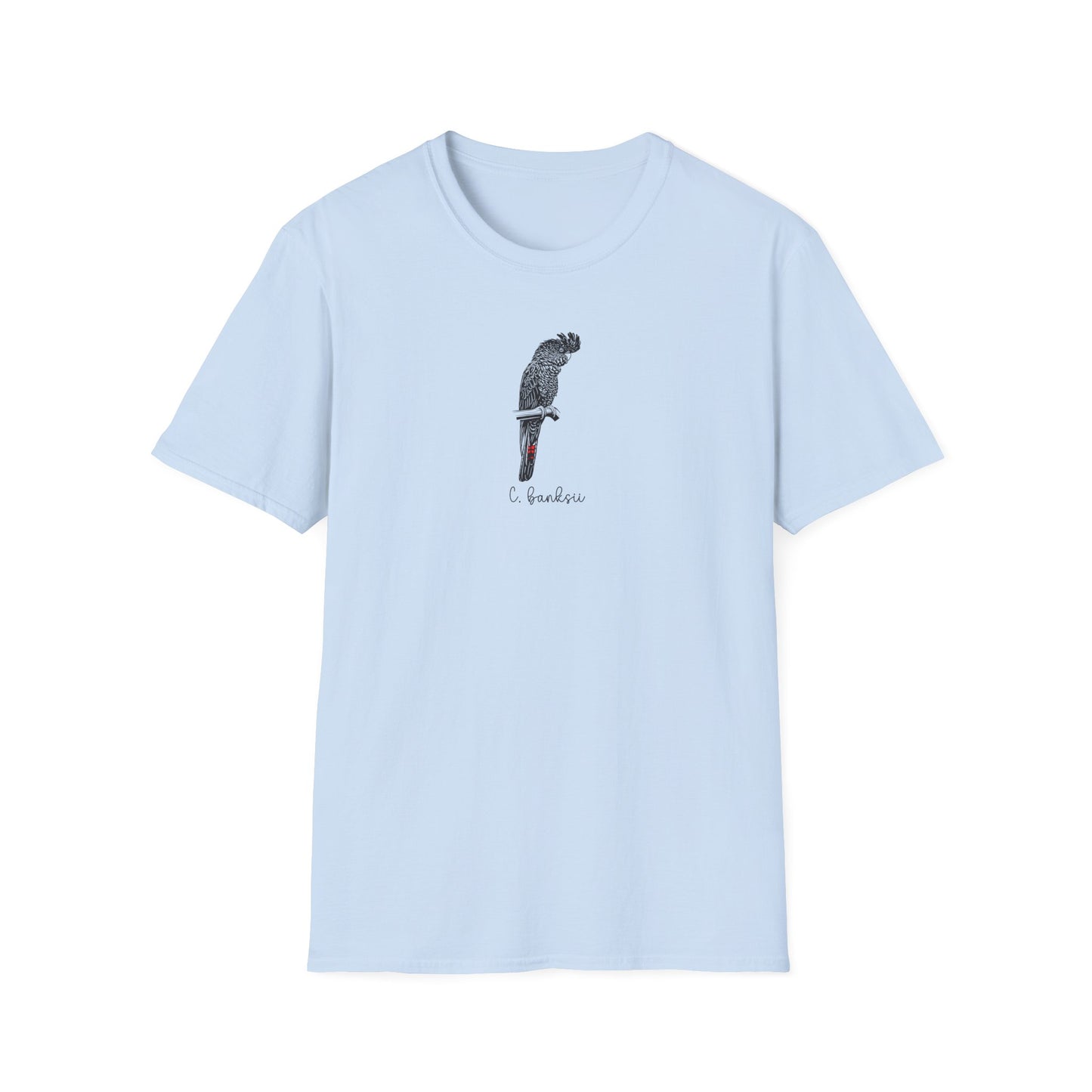 Red-Tailed Black Cockatoo T-Shirt, Australian Bird Tee, Native Bird Shirt, Minimalist Cockatoo T-Shirt, Bird Nerd Gift for Birdwatchers