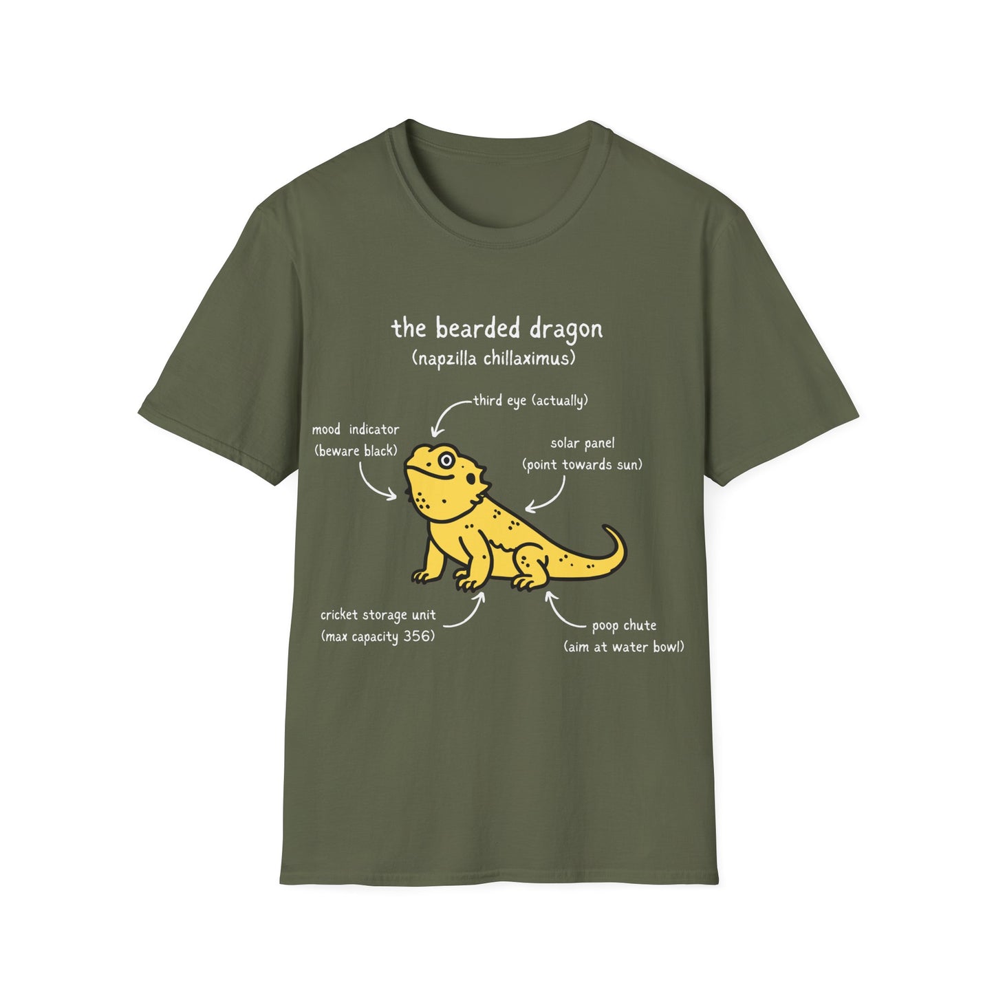 Anatomy of a Bearded Dragon Unisex Tee - Funny Reptile Lizard Shirt, Pet Owner Gift, Animal Lover Top, Herpetology Apparel, Reptile Keeper
