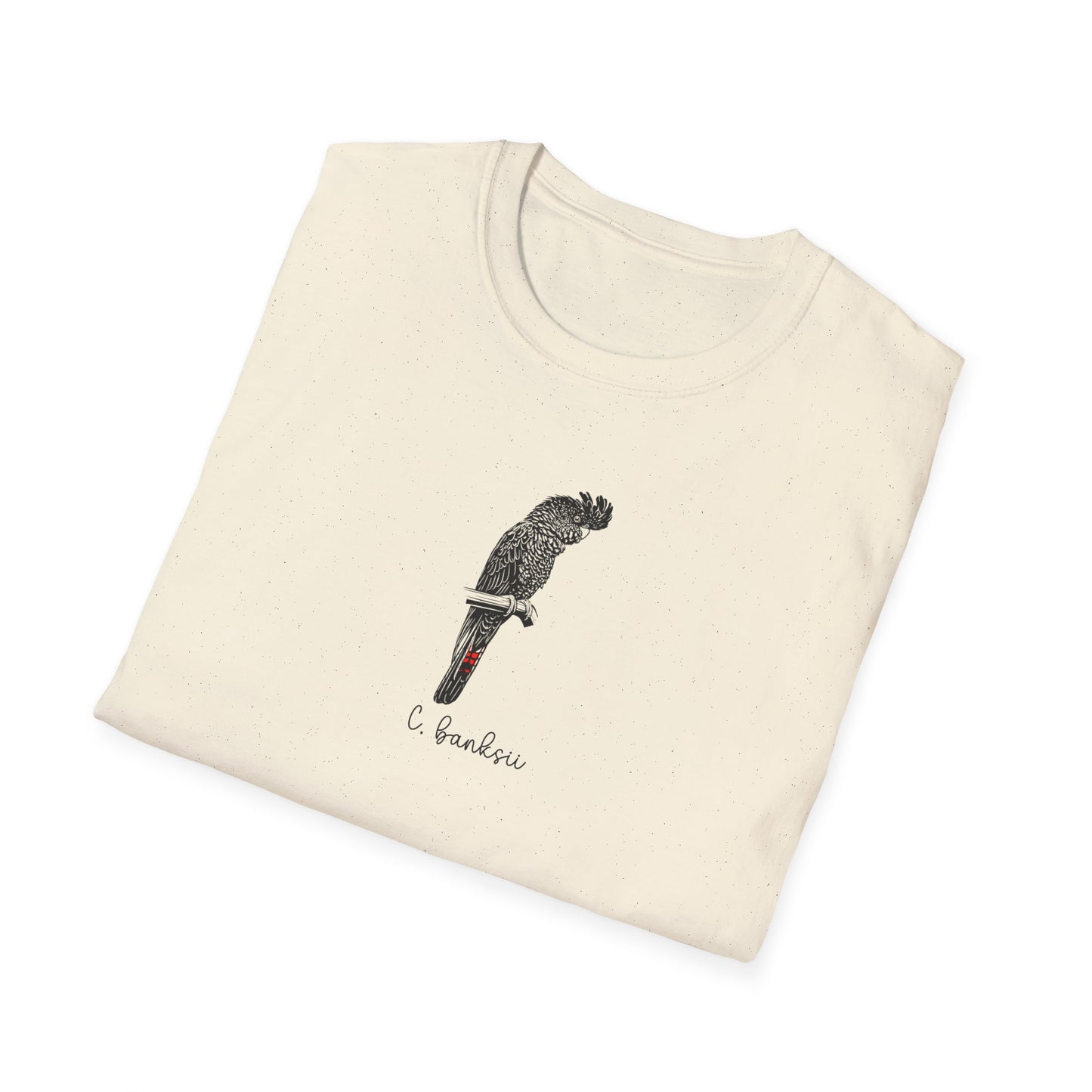 Red-Tailed Black Cockatoo T-Shirt, Australian Bird Tee, Native Bird Shirt, Minimalist Cockatoo T-Shirt, Bird Nerd Gift for Birdwatchers