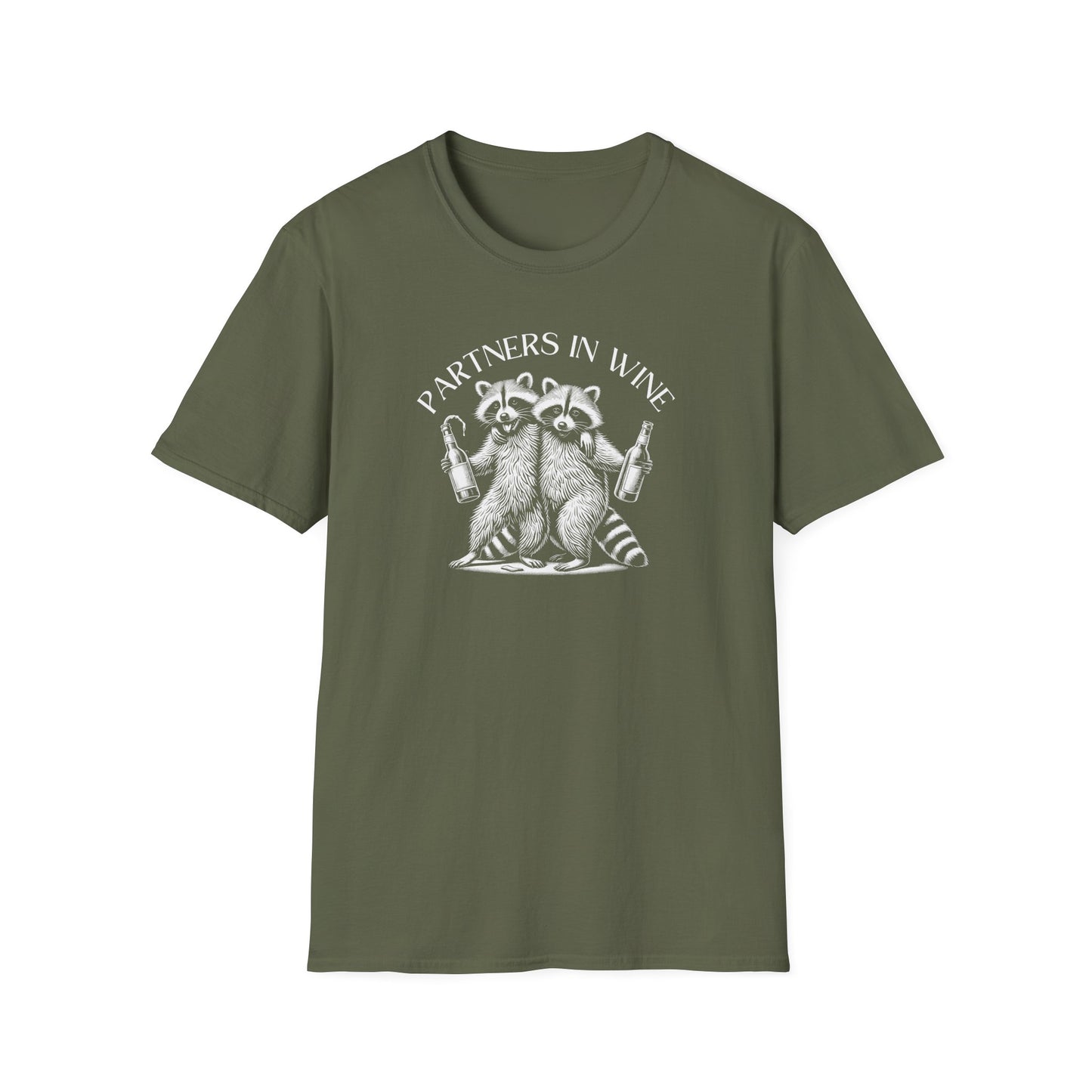 Partners In Wine Raccoon T-Shirt, Raccoon Lover Shirt, Trash Panda Tee, Wine Shirt, Animal Graphic Tee, Best Friend Gift