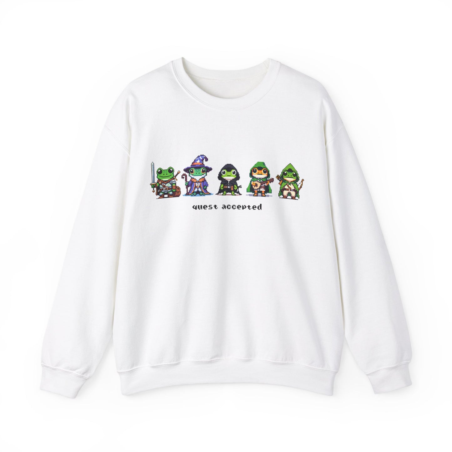 Quest Accepted | Retro Fantasy Frog Pixel Art | Unisex Crewneck Sweatshirt