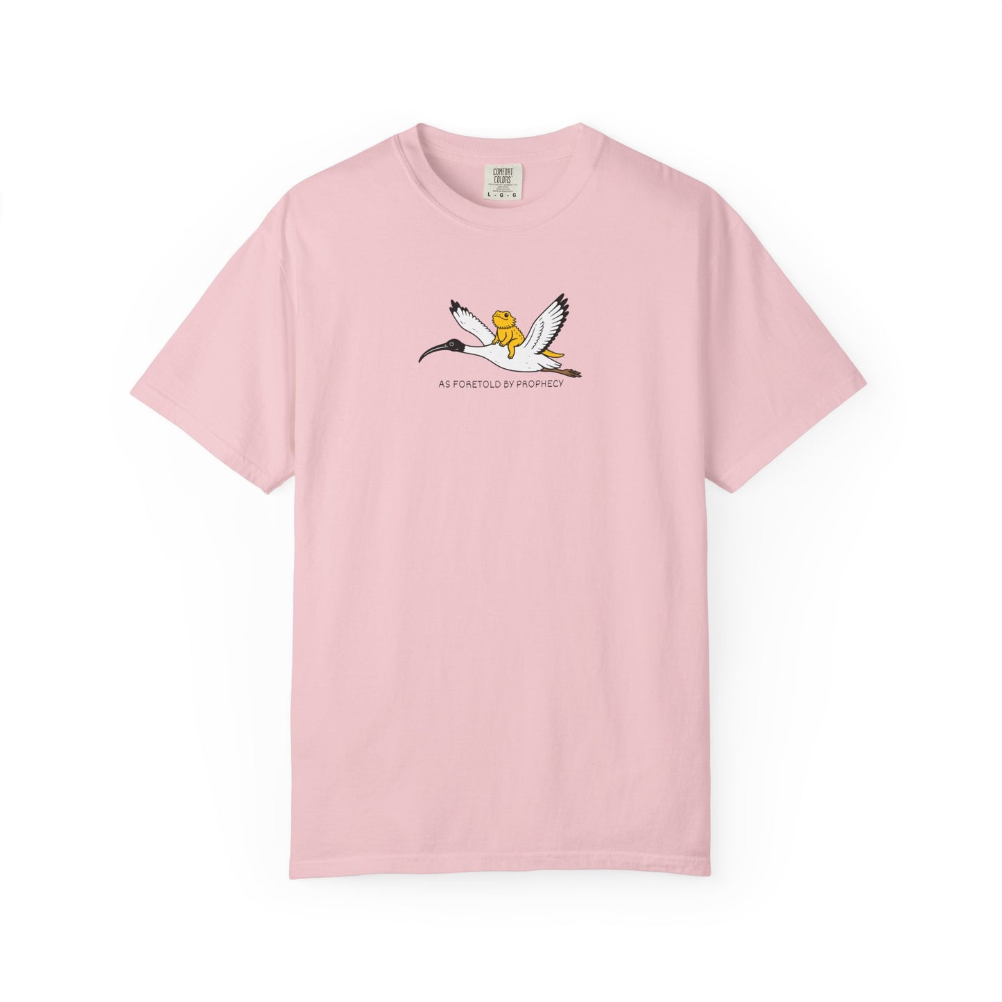 Bearded Dragon Riding Ibis Shirt, As Foretold By Prophecy Tee, Funny Australian Animal Shirt, Bin Chicken Meme Shirt, Comfort Colors Tee