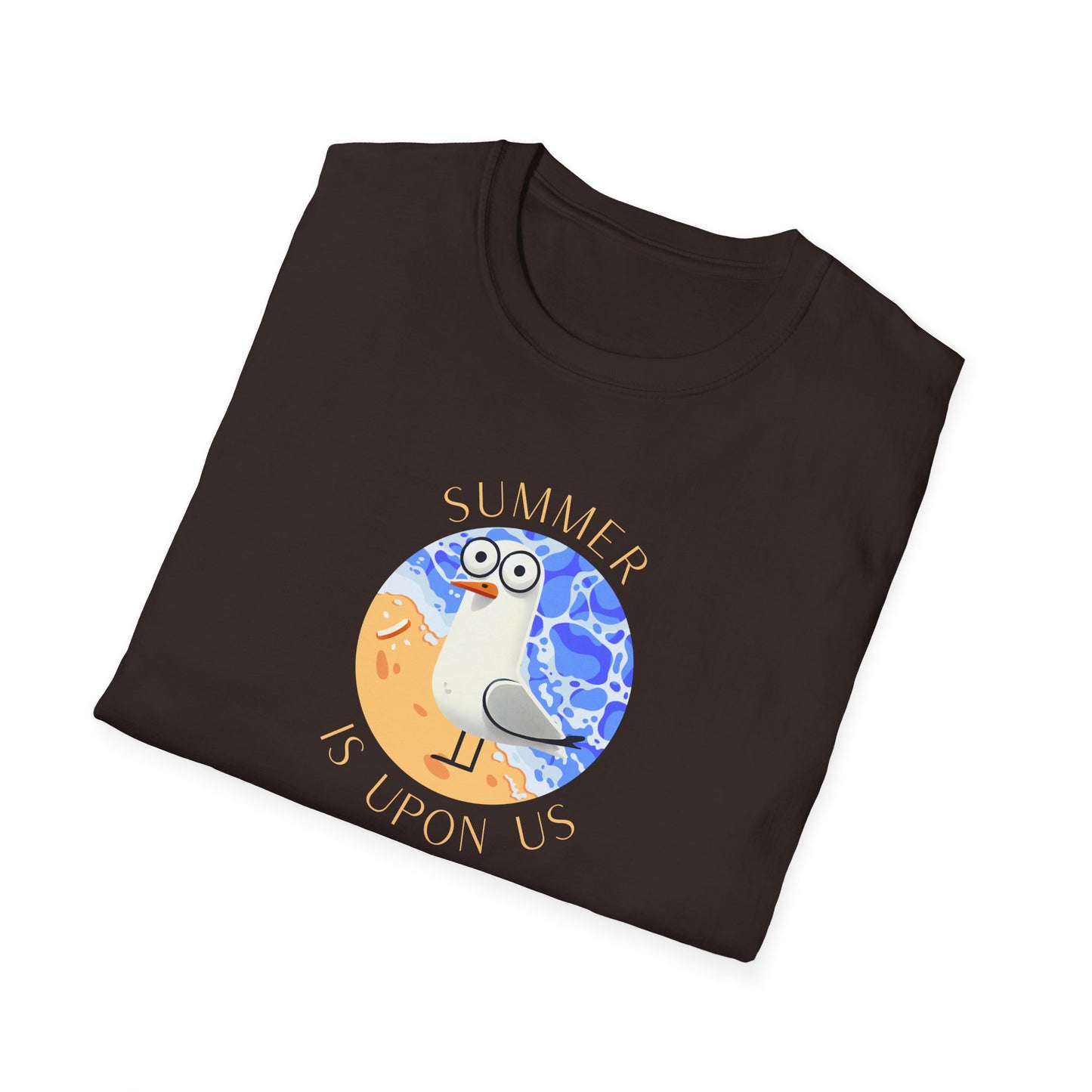 Seagull Summer T-Shirt, Summer Is Upon Us Shirt, Beach Bird Tee, Coastal Animal Shirt, Ocean Lover Gift, Aussie Seagull Graphic Tee