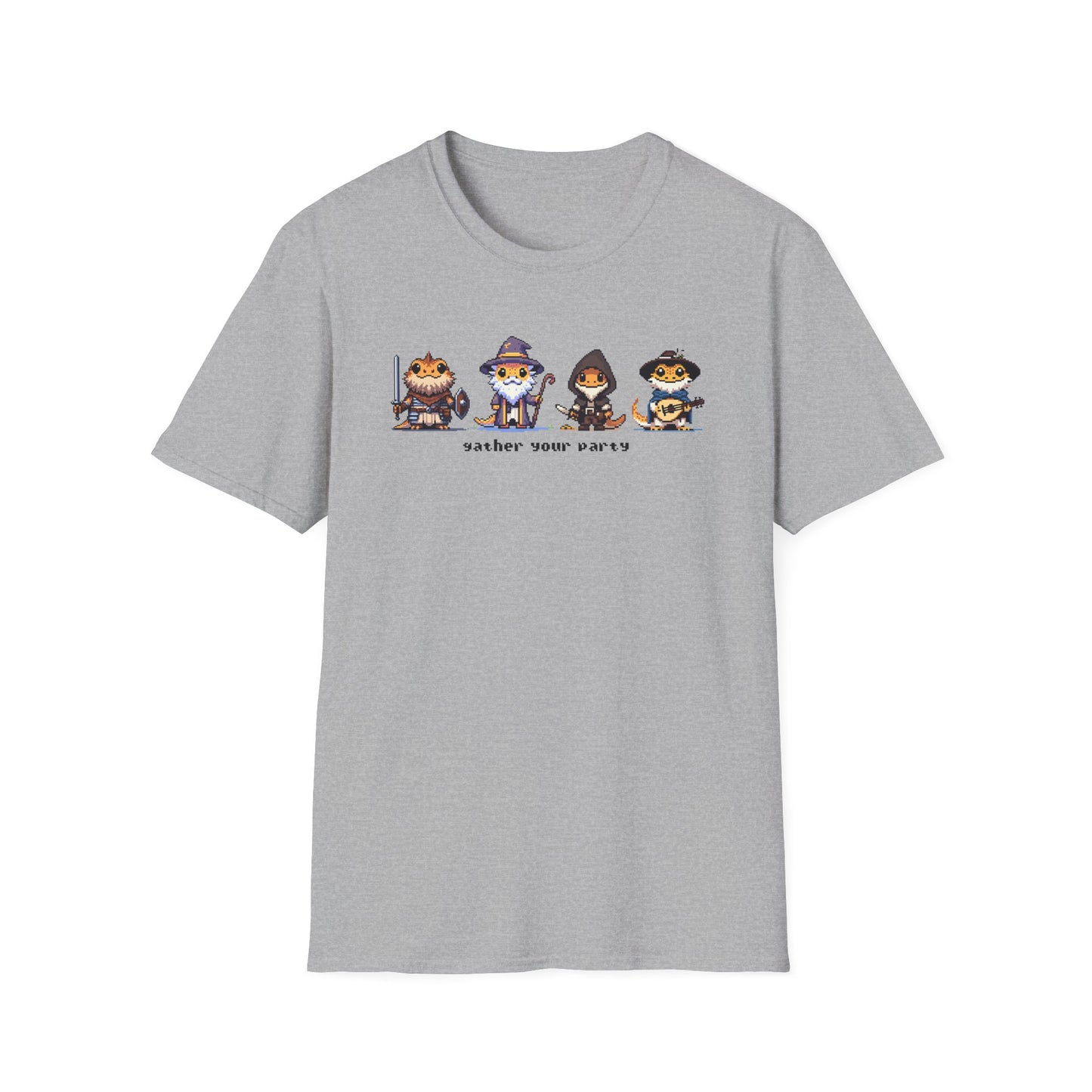 Bearded Dragon RPG T-Shirt, Gather Your Party Shirt, Reptile Lover Tee, DnD Inspired Lizard Shirt, Fantasy Animal Graphic Tee