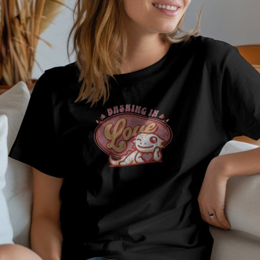 Basking in Love Bearded Dragon Unisex Softstyle T-Shirt | Valentine's Day Gift | Gift for Her | Pet Reptile Gift