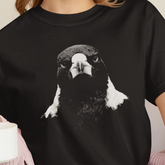 Australian Magpie Shirt, Comfort Colors Magpie Tee, Aussie Bird T Shirt, Magpie Graphic Tee, Bird Lover Gift, Australian Wildlife Shirt