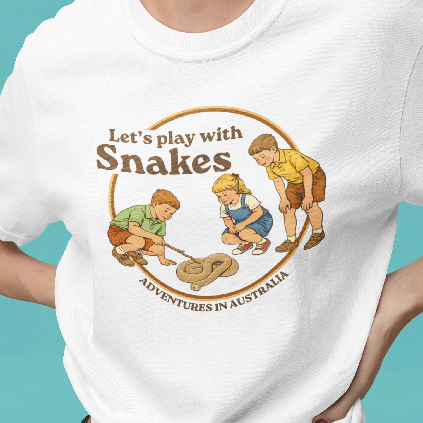 Lets Play With Snakes T-Shirt, Funny Snake Shirt, Australian Wildlife Tee, Herpetology Humor Shirt, Retro Kids Snake Shirt, Aussie Snake Tee