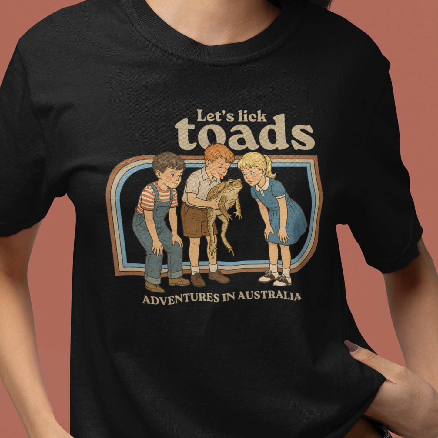 Lets Lick Toads T-Shirt, Funny Cane Toad Shirt, Australian Wildlife Humor Tee, Herpetology Shirt, Retro Toad Shirt, Aussie Frog Shirt