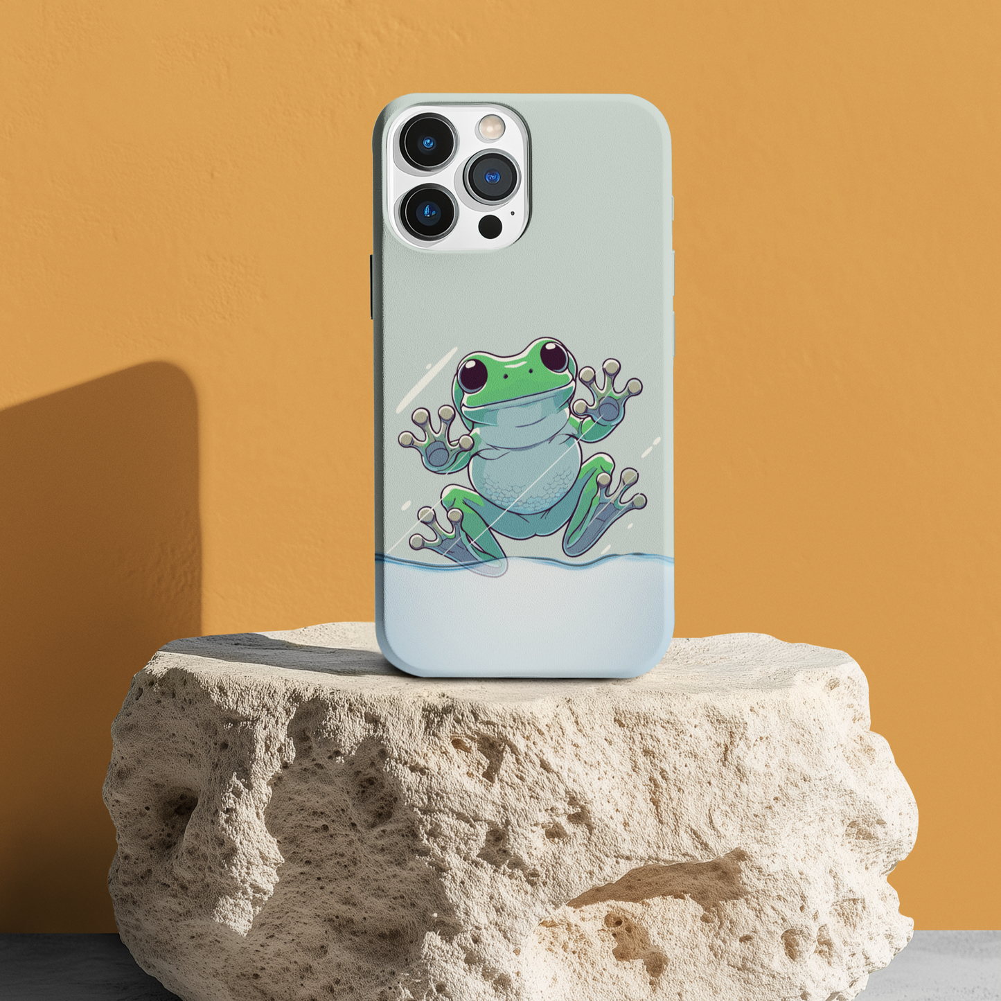 Glass Surfing Frog | Tough Phone Case for Apple iPhone | Frog Lover Gift