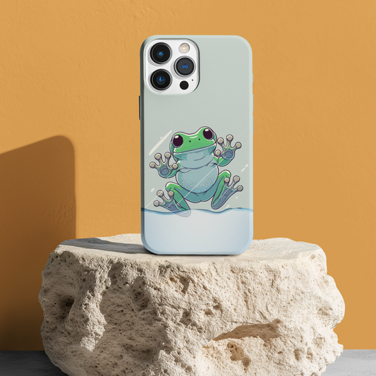 Glass Surfing Frog | Tough Phone Case for Apple iPhone | Frog Lover Gift