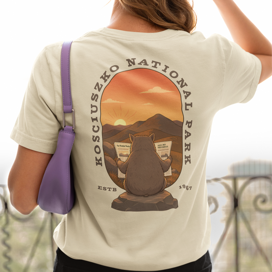 Kosciuszko National Park T-Shirt, Wombat Shirt, Australian Wildlife Tee, National Park Style Shirt, Hiking Gift, Aussie Nature Shirt