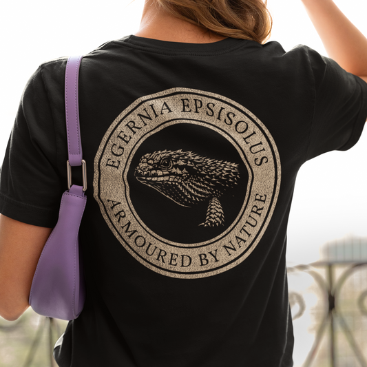 Egernia Lizard T-Shirt, Armoured By Nature Tee, Australian Reptile Shirt, Spiny Tailed Lizard Tee, Herpetology T-Shirt, Aussie Reptile Graphic Tee, Double Sided Shirt