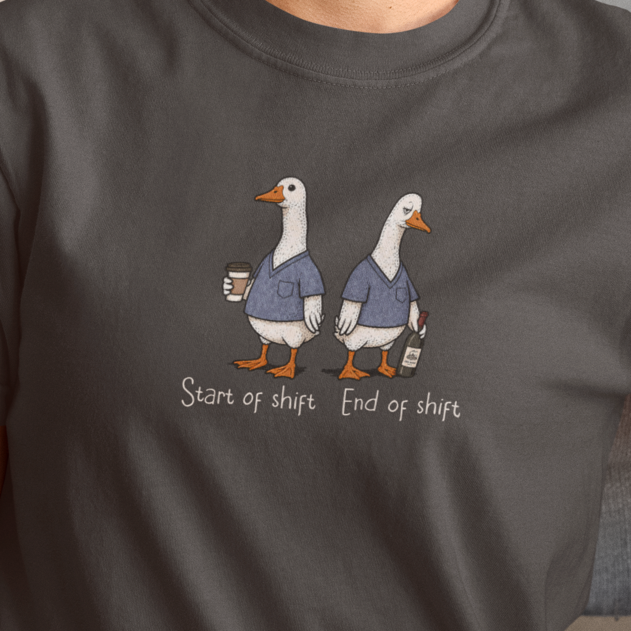 Funny Nurse Goose Shirt, Start of Shift End of Shift Tee, Nurse Humor Shirt, Comfort Colors Nurse T Shirt, Medical Humor Gift