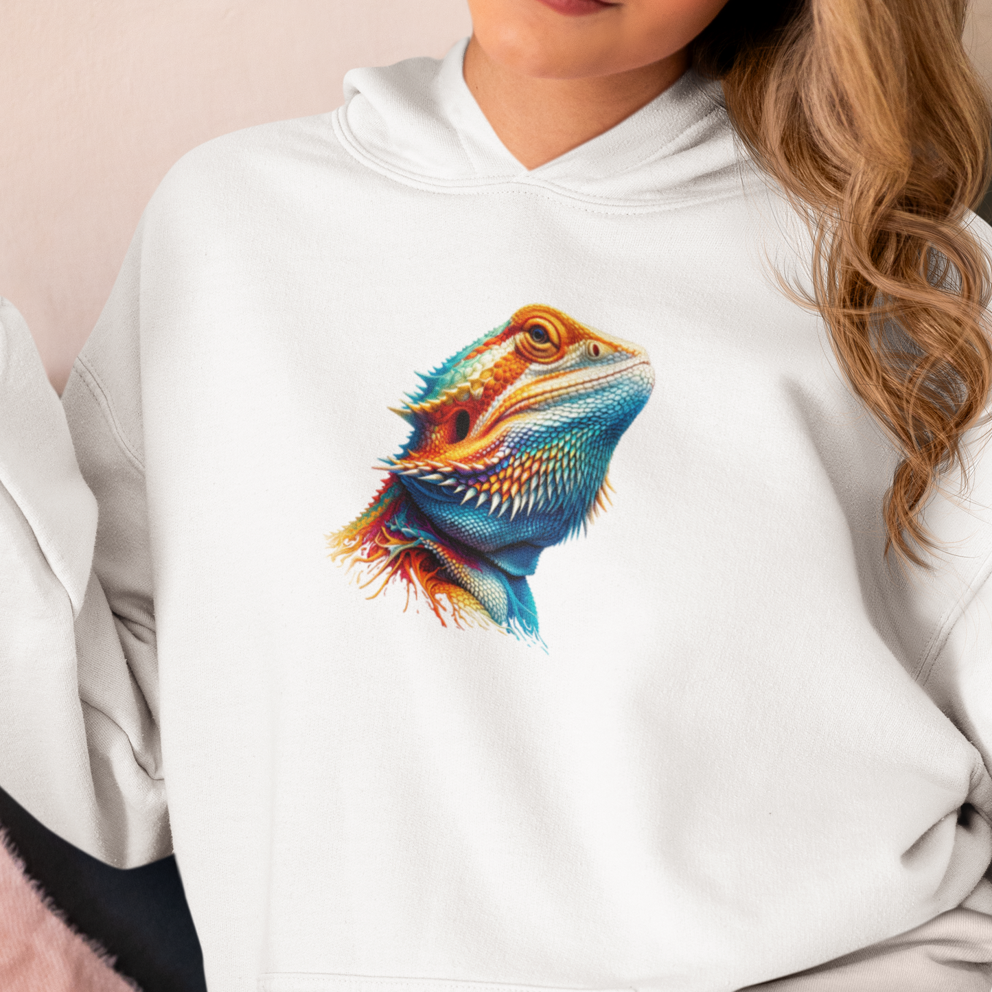 Bearded Dragon Hoodie, Colourful Reptile Hoodie, Lizard Lover Gift, Beardie Hoodie, Herpetology Sweatshirt, Reptile Keeper Gift, Dragon Lizard Hoodie