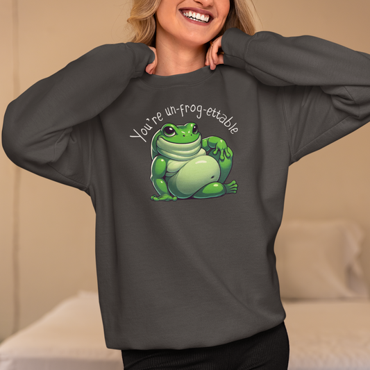 Green Tree Frog Valentine's Day Unisex Crewneck Sweatshirt, Frog Lover Gift, Gift for Her, Gift for Him, Cute Frog Sweatshirt