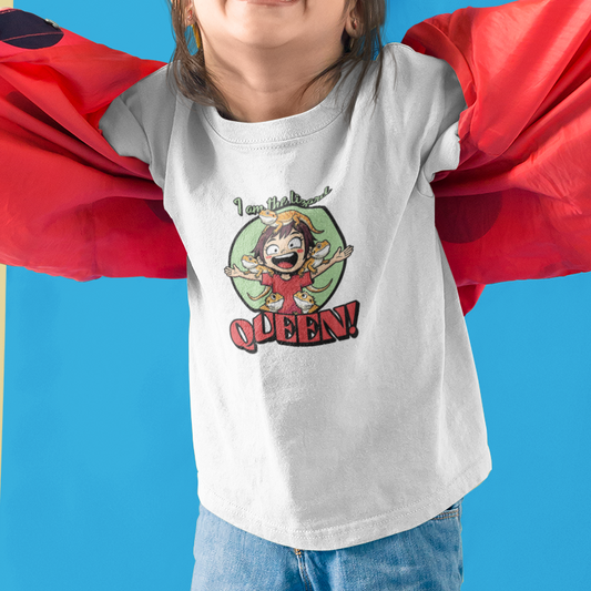 I Am the Lizard Queen Kids T-Shirt | Funny Reptile Shirt for Kids | Lizard Lover Tee | Animal Humor Top | Bearded Dragon