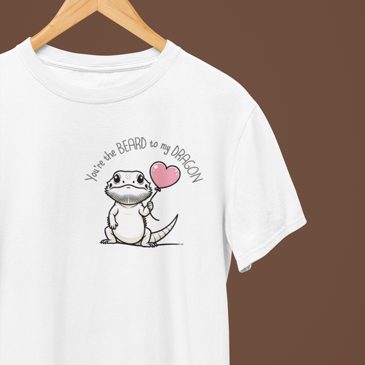 Cute Bearded Dragon Valentine's Day Unisex Softstyle T-Shirt, Reptile Keeper Gift, Valentine's Day Shirt