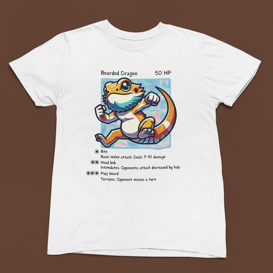 Bearded Dragon Trading Card Unisex Softstyle T-Shirt, Reptile Lover Tee, Animal Graphic Shirt, Pet Owner Gift, Wildlife Fashion Top