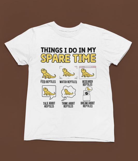 Reptile Keeper Unisex Softstyle T-Shirt, How I Spend My Spare Time With Reptiles, Bearded Dragon, Snake, Lizard Tee