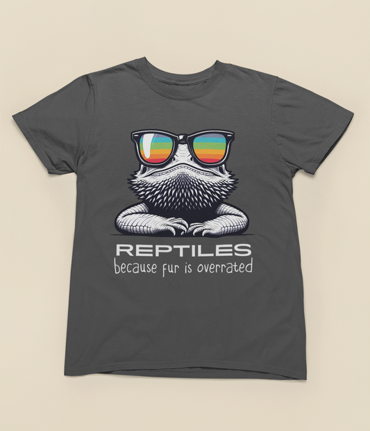 Reptile Lover Unisex Softstyle T-Shirt, Fur is Overrated, Reptile Keeper Tee, Pet Reptile Gift, Lizard Snake Gecko Bearded Dragon Tee