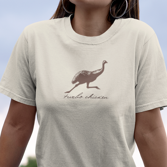 Emu T-Shirt Turbo Chicken Tee, Funny Australian Bird Shirt, Aussie Wildlife T-Shirt, Minimalist Emu Shirt, Bird Nerd Gift