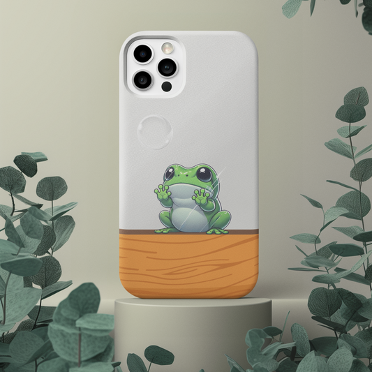 Green Tree Frog Tough Phone Case for Apple iPhone, Dumpy Tree Frog, Frog Lover Gift, Terrarium Gift