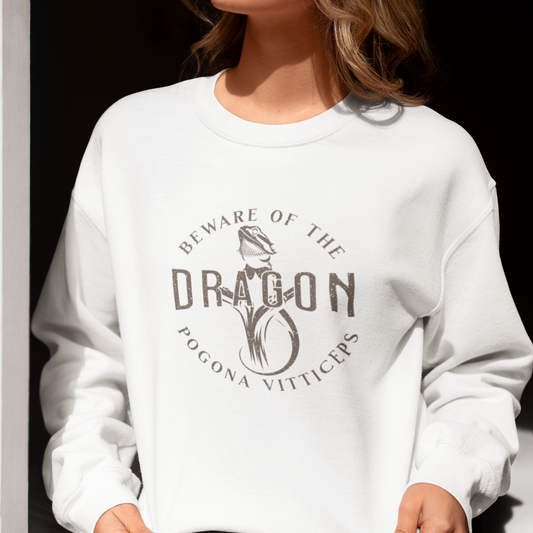 Beware of the Dragon | Bearded Dragon Unisex Crewneck Sweatshirt