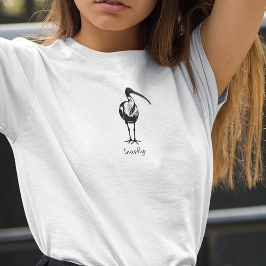 White Ibis T-Shirt Trashy Shirt, Bin Chicken Tee, Funny Australian Bird Shirt, Aussie Wildlife T-Shirt, Minimalist Ibis Gift