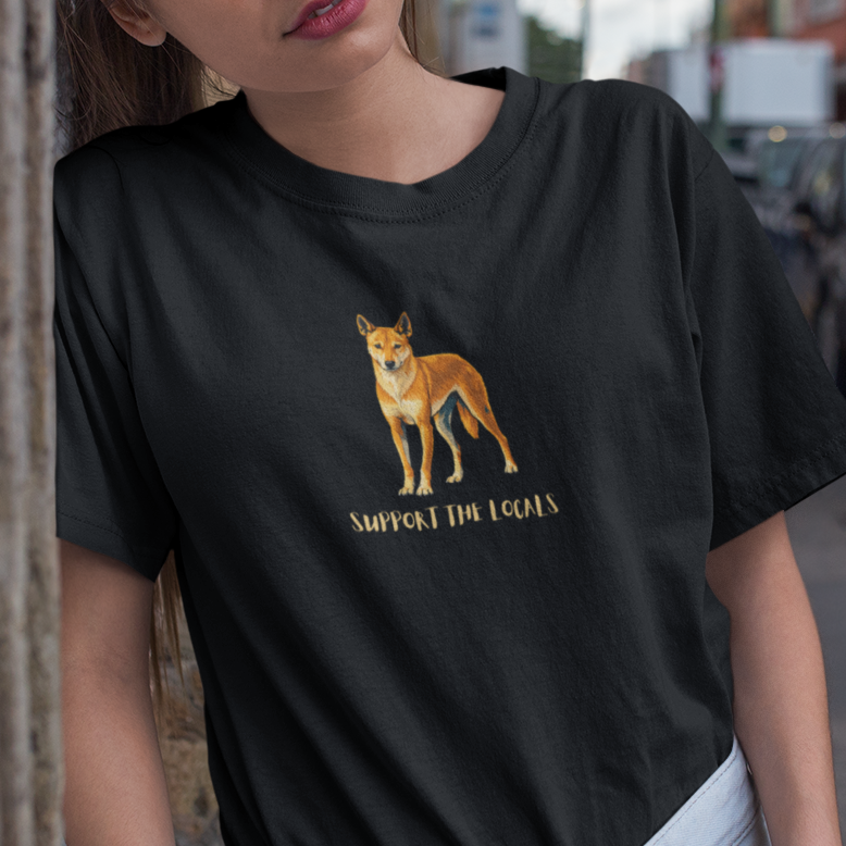 Dingo T-Shirt, Support The Locals Shirt, Australian Wildlife Tee, Dingo Lover Gift, Native Animal Shirt, Aussie Animal Graphic Tee