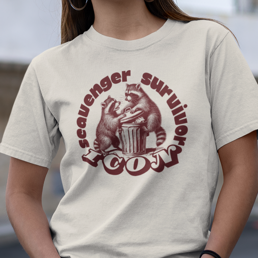 Raccoon T-Shirt Scavenger Survivor Icon, Trash Panda Shirt, Funny Raccoon Tee, Vintage Style Animal Shirt, Wildlife Graphic Tee, Gift for Raccoon Lovers